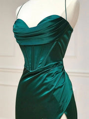 Prom Gown, Sweetheart Neck Green Mermaid Long Prom Dresses, Green Long Formal Evening Dresses