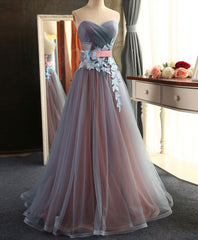 Bridesmaid Dresses Mismatching, Sweetheart Neck Tulle Long Prom Dress, Evening Dress