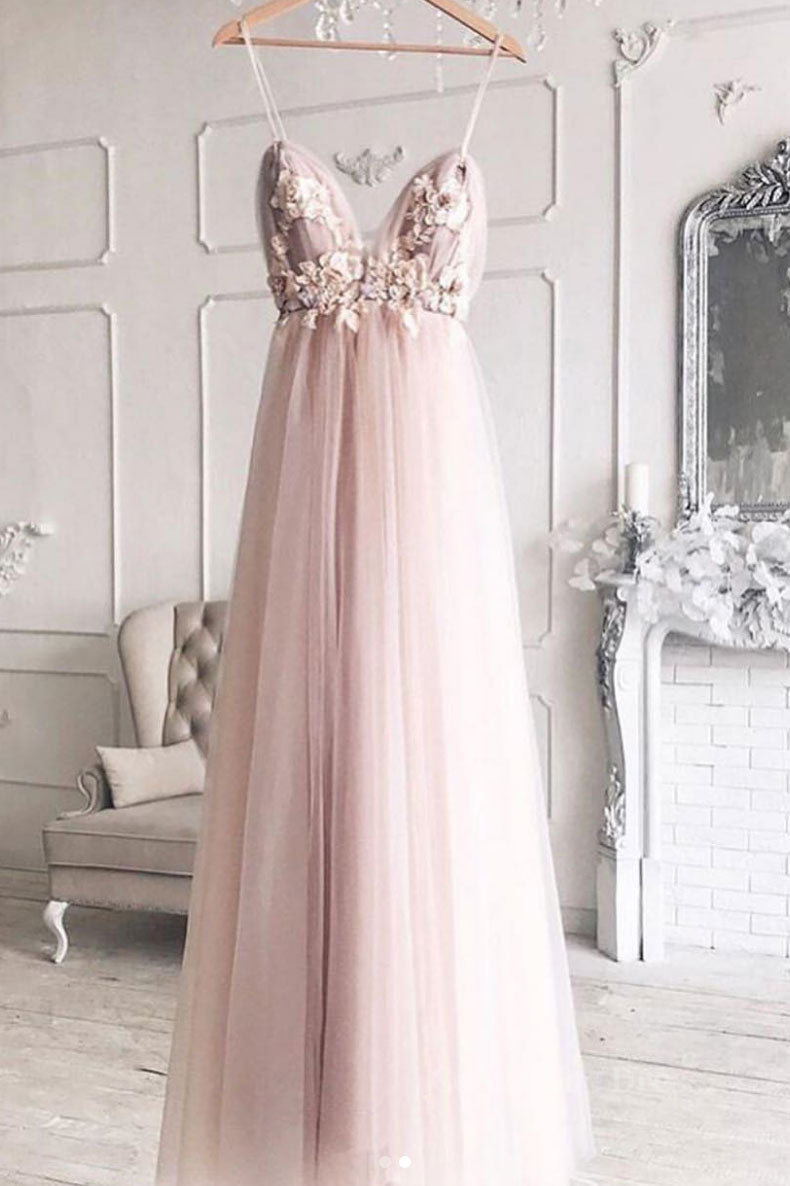 Homecoming Dress Shops, Sweetheart tulle lace long prom dress, tulle lace evening dress