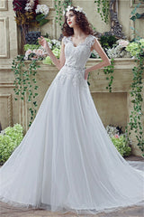 Wedding Dresse Styles, V-Neck A-Line Wedding Dresses