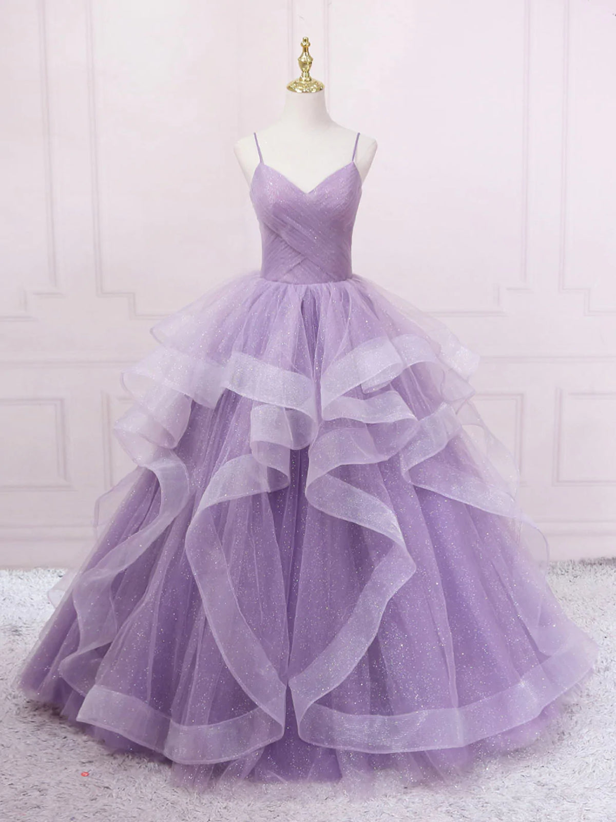 Party Dresses Express, V Neck Purple Sequin Long Prom Dress, Purple V Neck Long Formal Evening Dresses