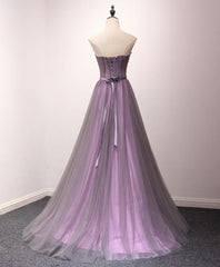 Homecomeing Dresses Blue, Pruple Tulle Sweetheart Neck Long Prom Dress, Evening Dress