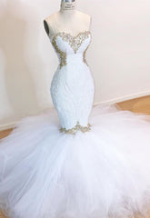 Wedding Dresses Under 203, White Lace Mermaid Sweetheart Simple Wedding Dresses for Sale