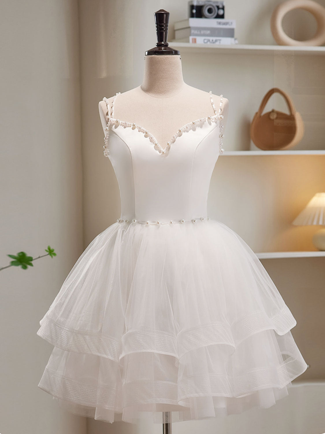 Prom Dressed 2033, White Tulle Short Prom Dresses, Cute White Puffy Homecoming Dresses