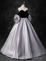 Bridesmaid Dresses Websites, Black Sweetheart Neck Velvet Floor Length Formal Dress, Detachable off Shoulder Chic Party Dress